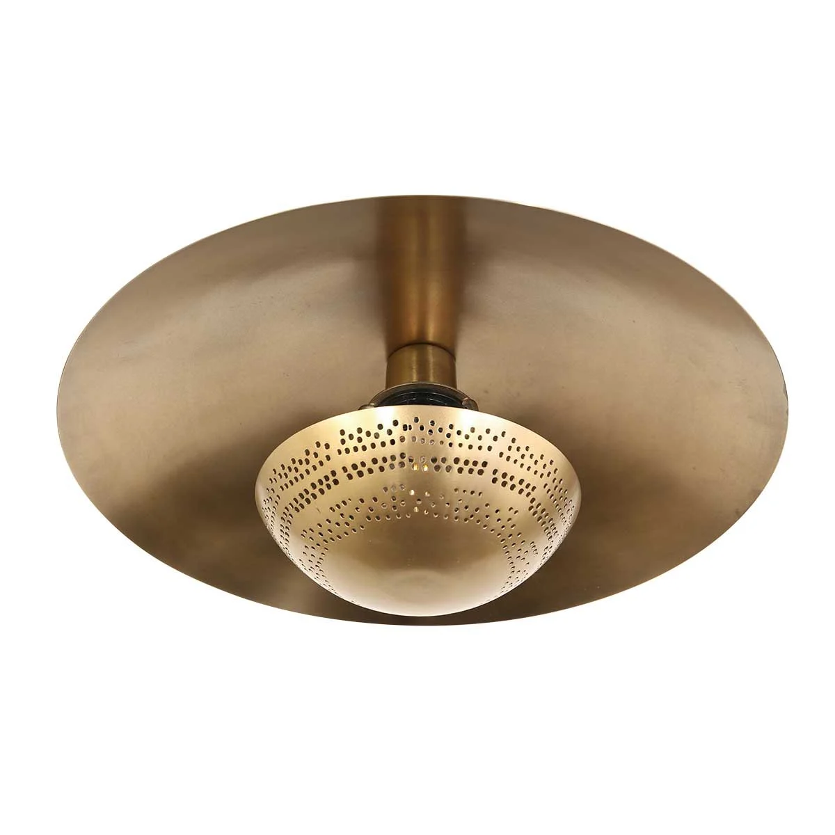 Lámpara de techo redonda dorada vintage Anne Light & Home Brass bronce