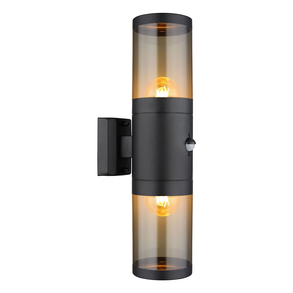 Lámpara exterior moderna de vidrio ahumado negro Globo Xeloo
