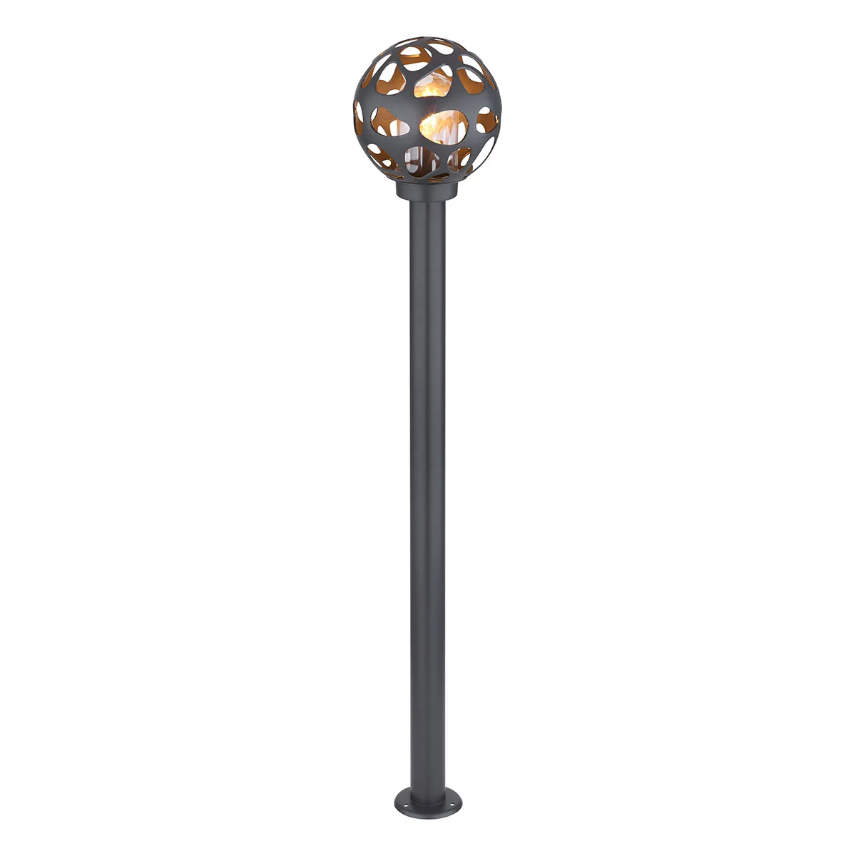 Lámpara exterior retro de metal antracita Globo Hilario