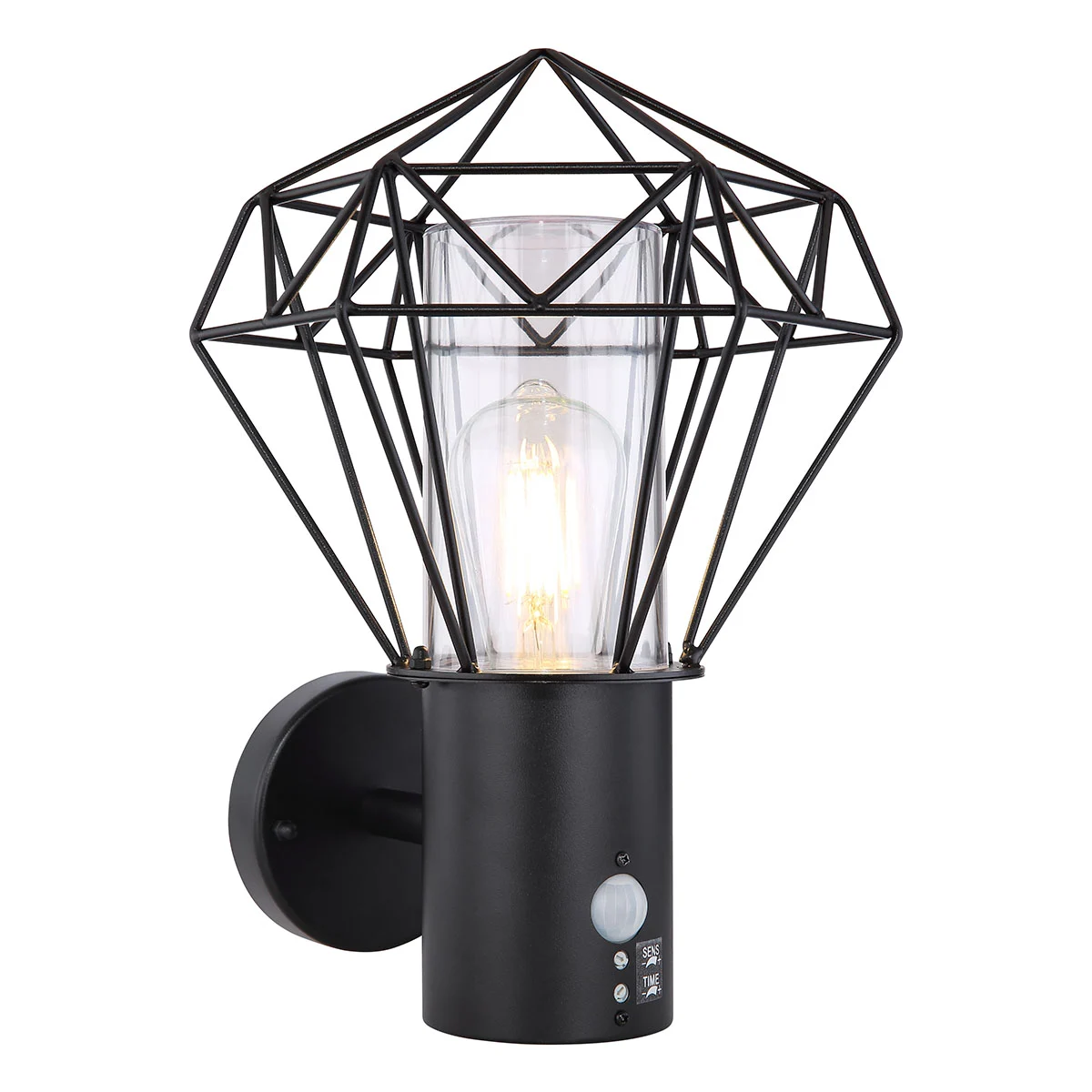 Lámpara exterior retro negra de metal Globo Horace