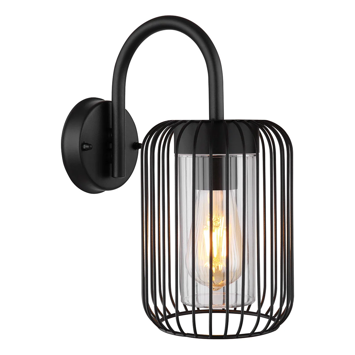 Lámpara exterior retro negra de metal Globo Nina