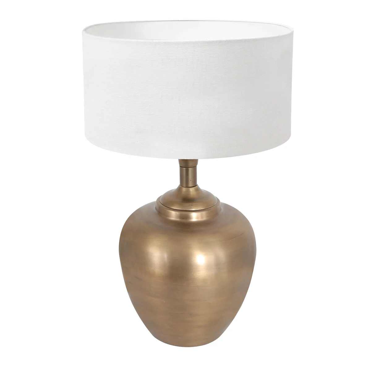 Lámpara jarrón con pantalla blanca Steinhauer Brass