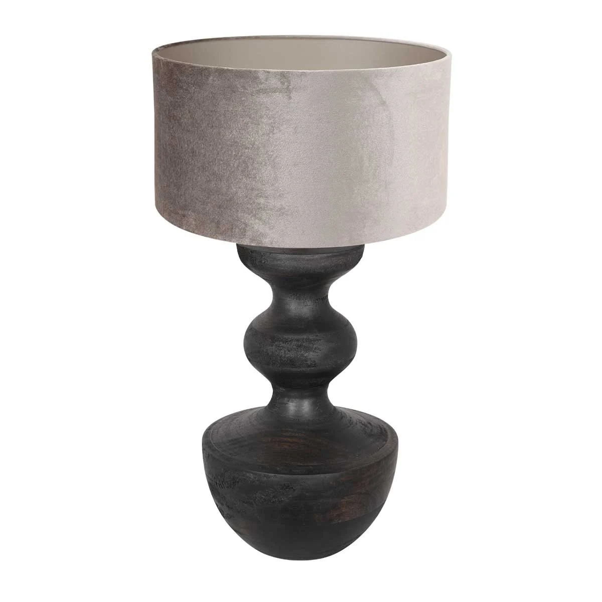Lámpara mesa con pantalla plata Anne Light & home Lyons negro