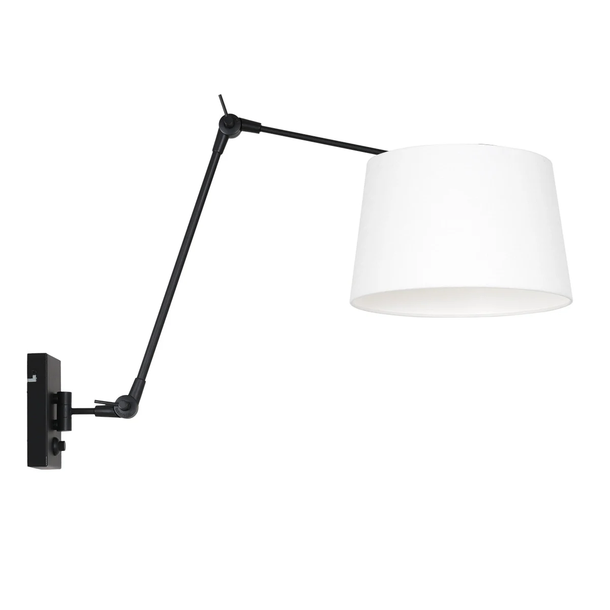 Lámpara metal y lino Steinhauer Prestige chic blanco y negro