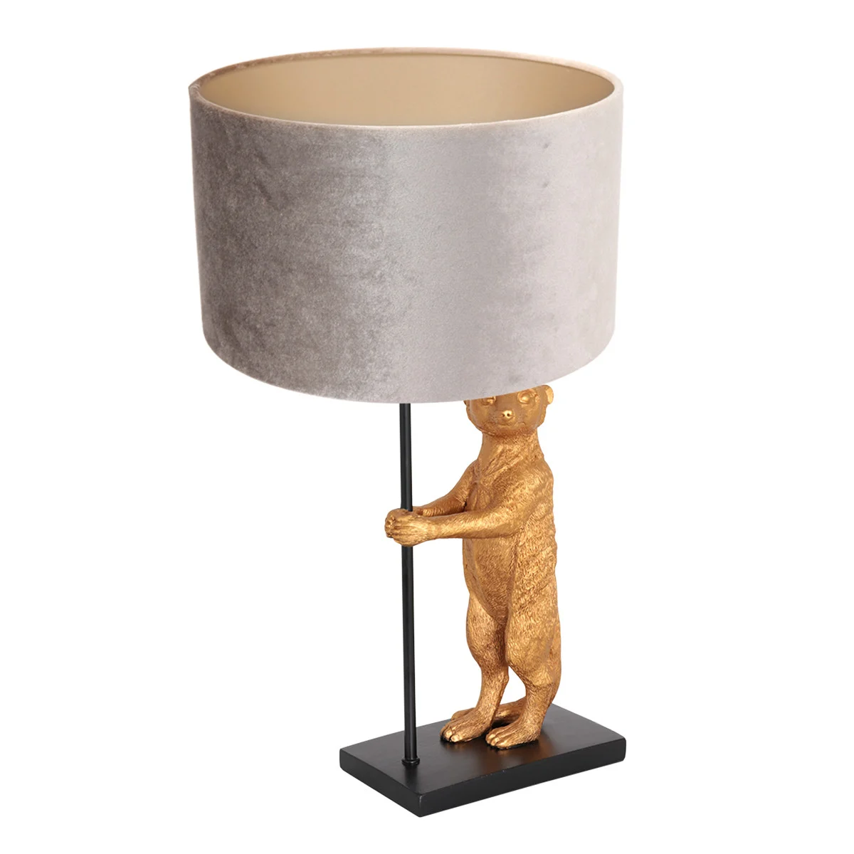 Lámpara suricato con pantalla topo Anne Light & Home