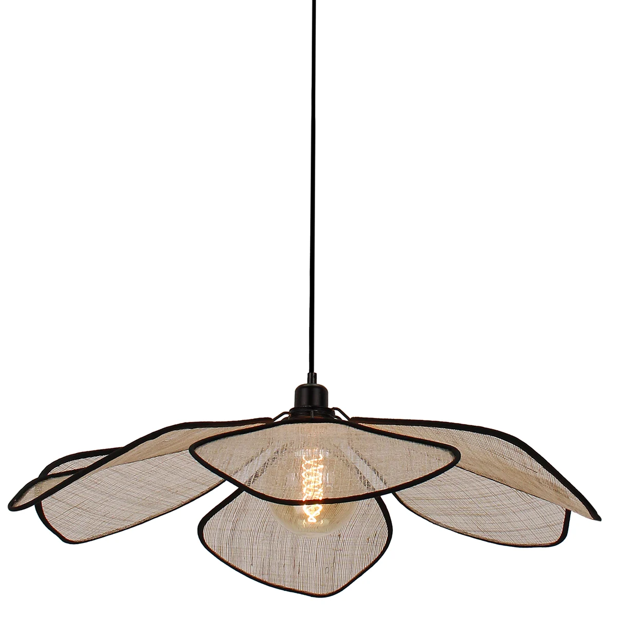 Lámpara colgante con pantalla de lino en forma de flor Anne Light LumaFlora