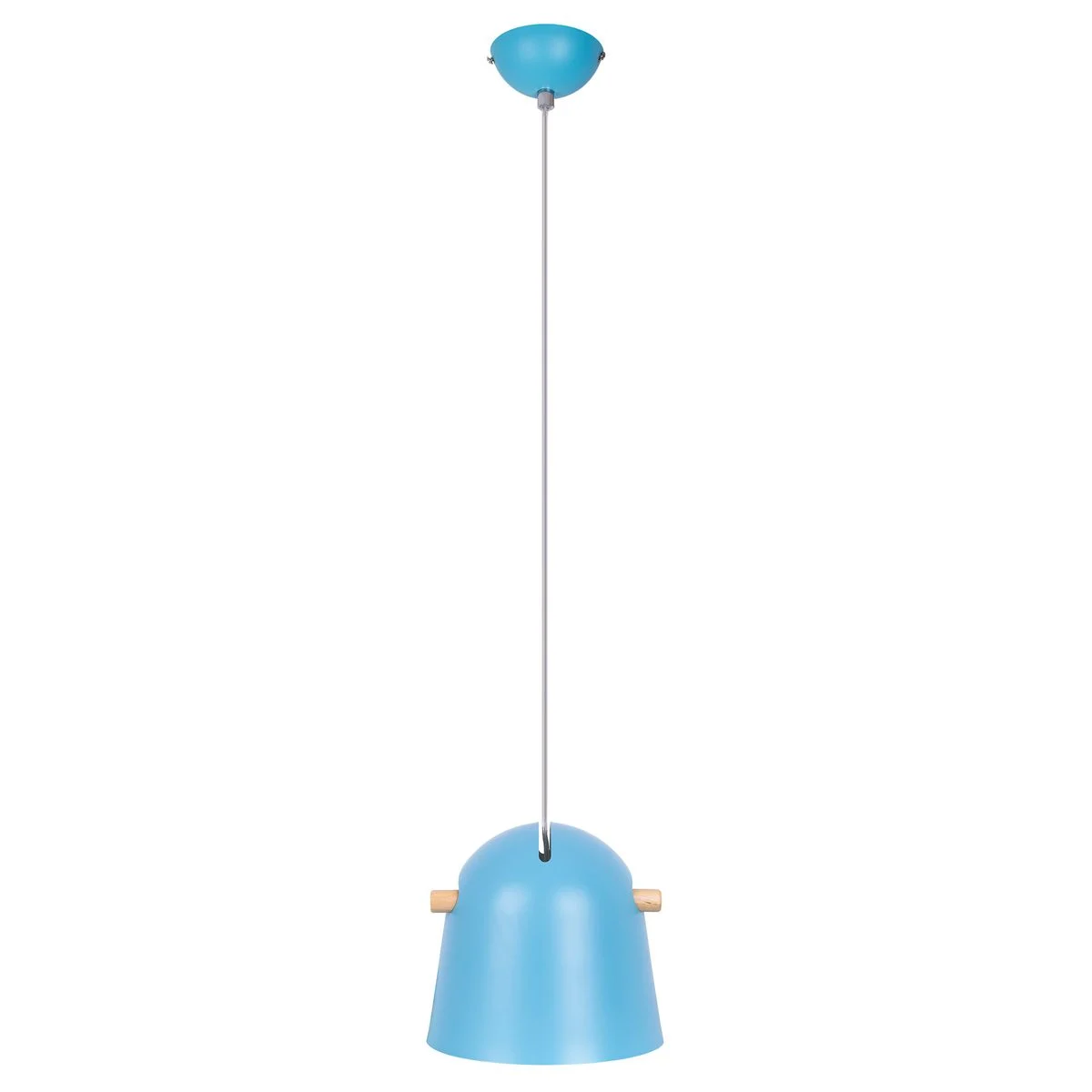 Lámpara colgante moderna con apariencia de madera y azul Tally