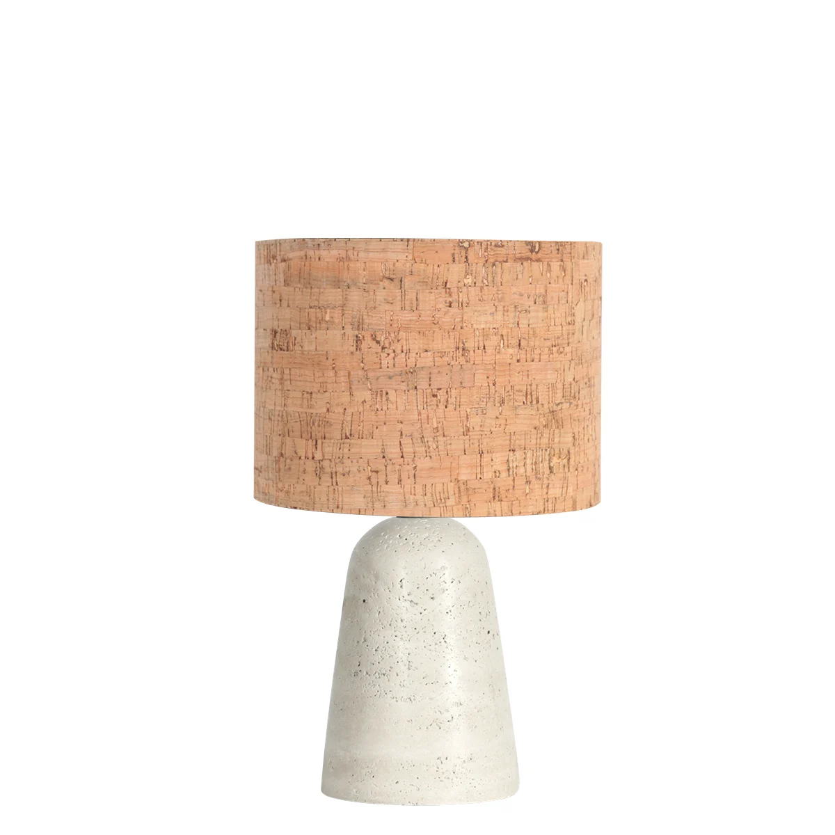 Lámpara de mesa con pantalla de corcho y base de travertino Anne Light Travino