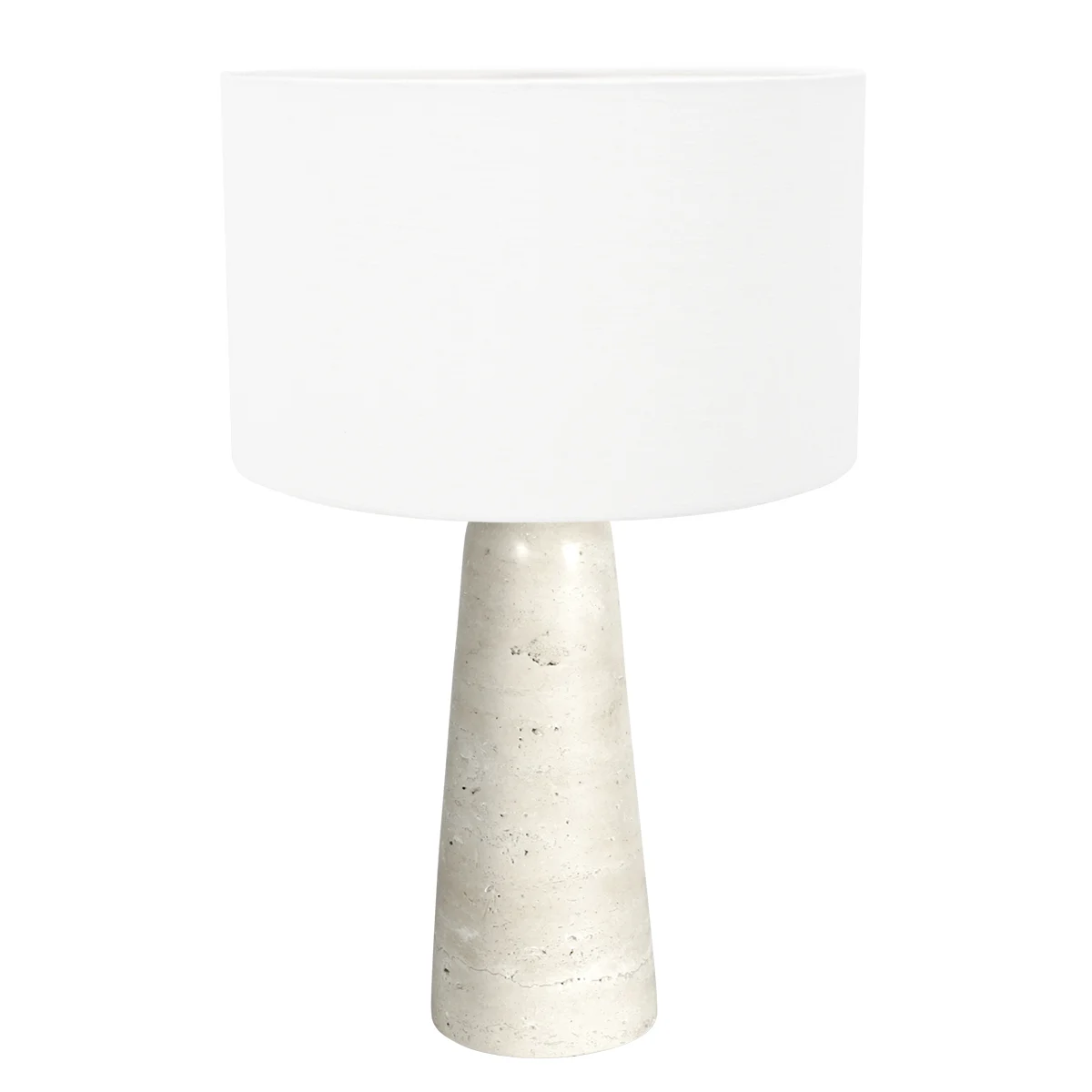 Lámpara de mesa con pantalla de lino y base de piedra natural Anne Light Travino