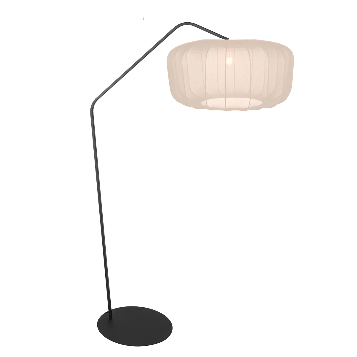 Lámpara de pie negra con pantalla color crema Anne Light Annezigzag