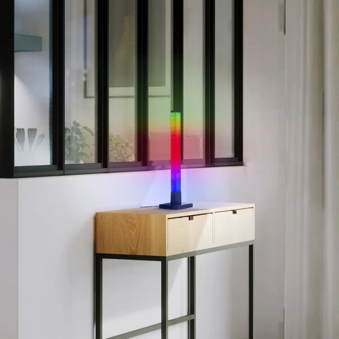 Lámparas Brilliant Neele Lámparas de mesa LED Negro, 1 luz, Mando a distancia