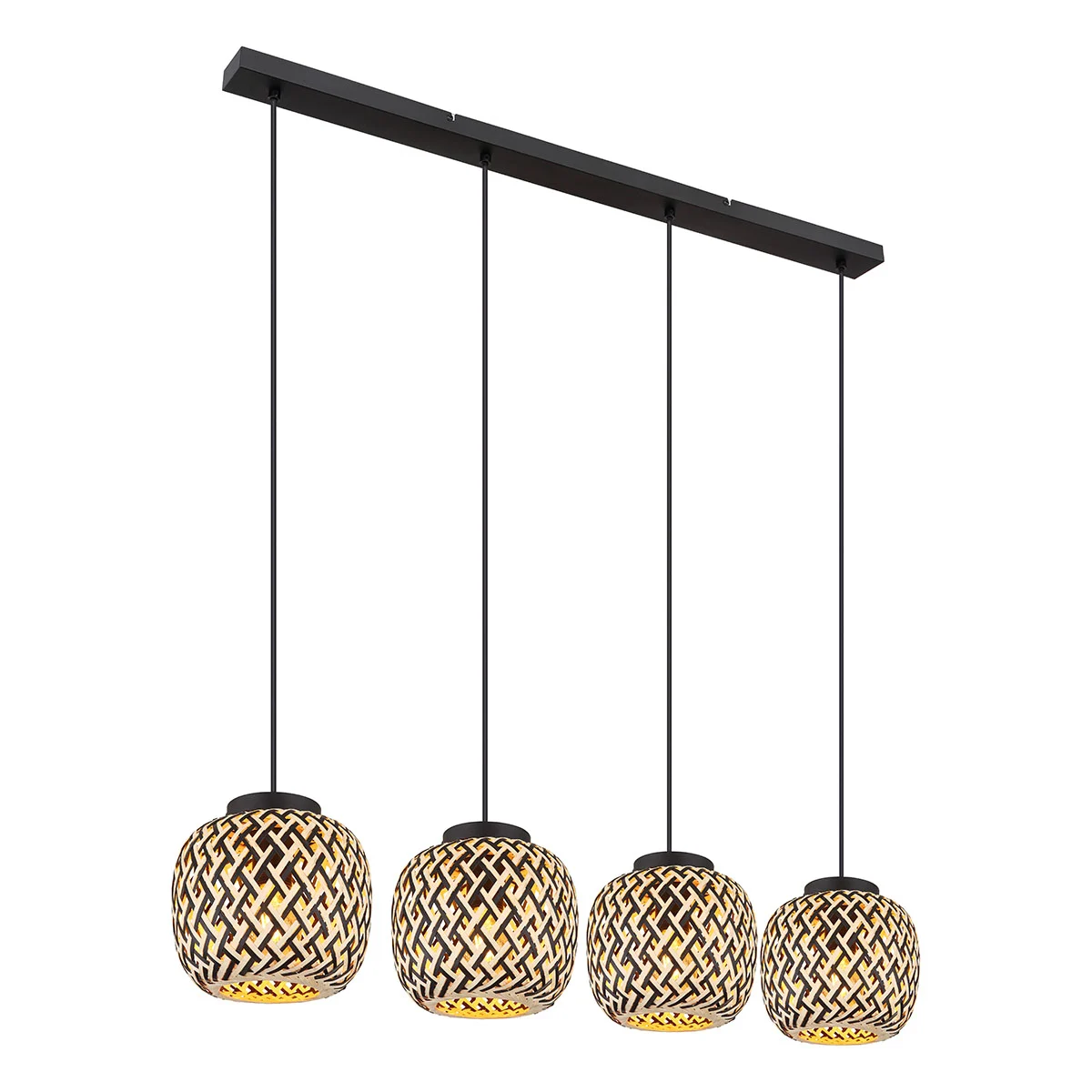 Lámparas colgantes bohemias de metal negro Globo Colly