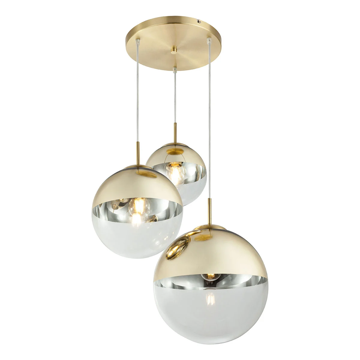 Lámparas colgantes clásicas de metal dorado Globo Varus