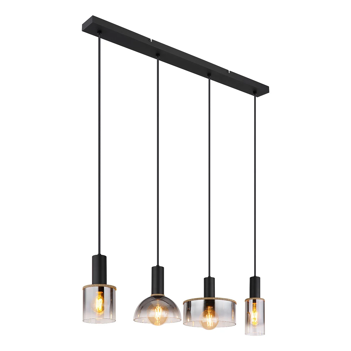 Lámparas colgantes modernas de vidrio y metal negro Globo Classis