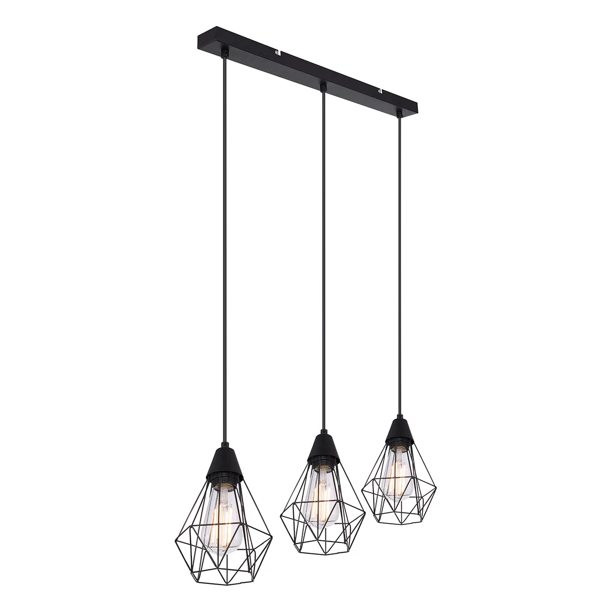 Lámparas colgantes retro de metal negro Globo Isabella