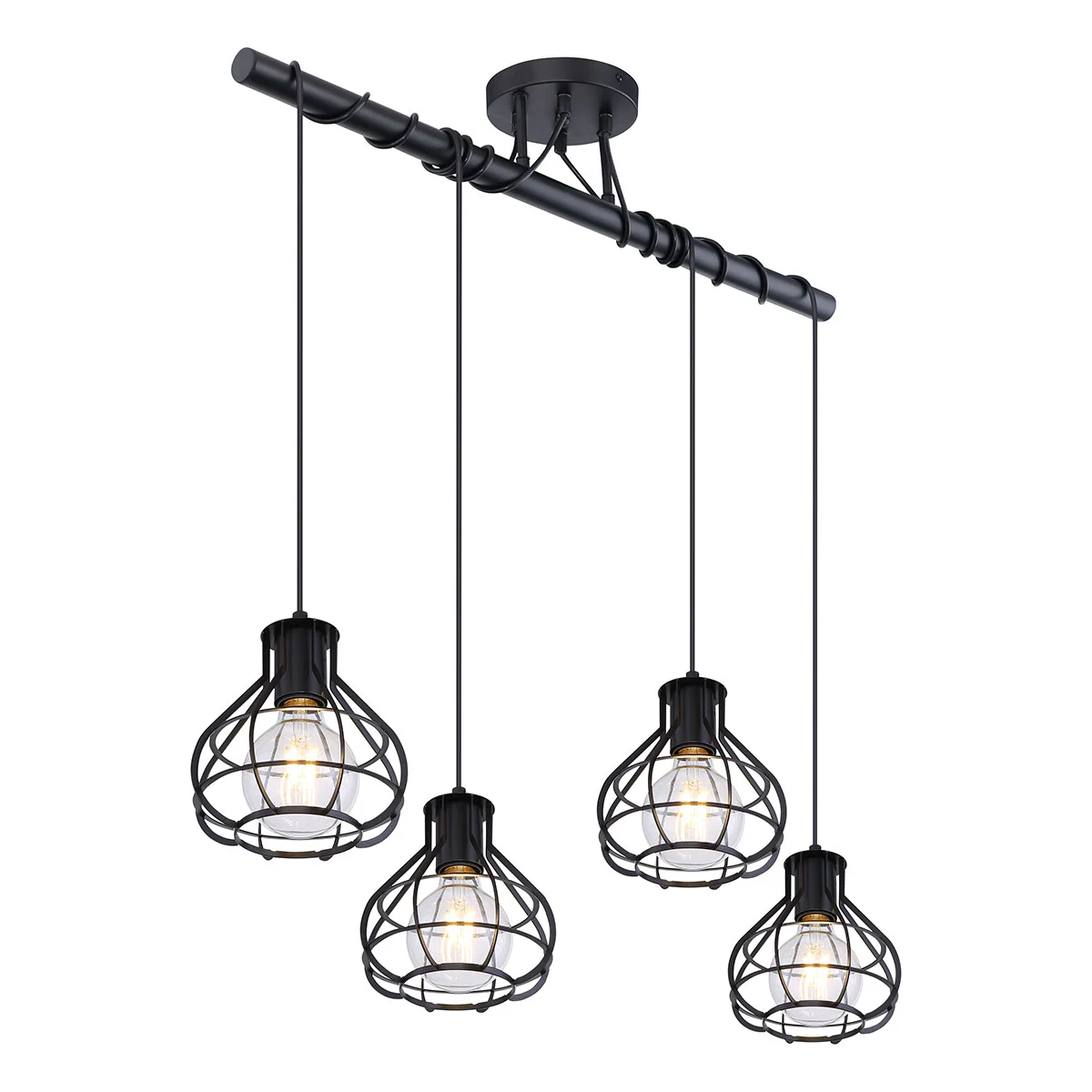 Lámparas de techo retro de metal negro Globo Clastra