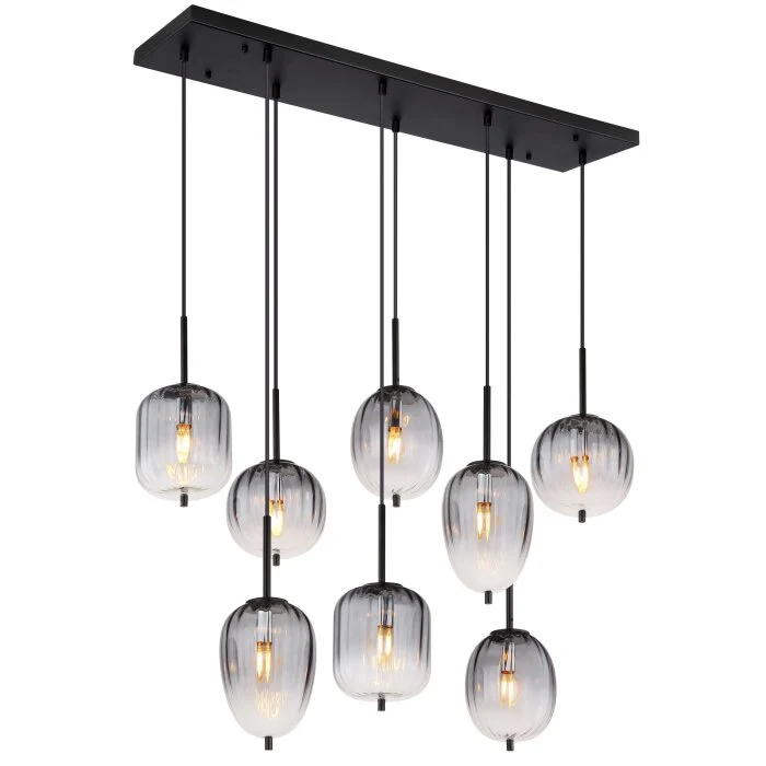 Lámparas Globo Lighting ATTILA Lámparas suspendidas Negro, 8 luces