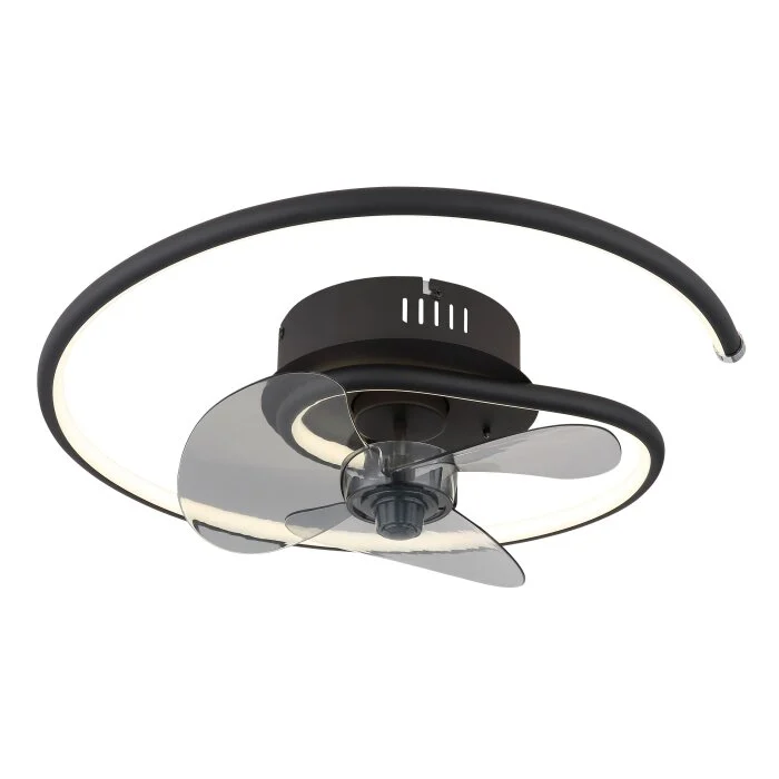 Lámparas Globo Lighting Koren lámpara ventilador de techo LED Negro, 1 luz, Mando a distancia