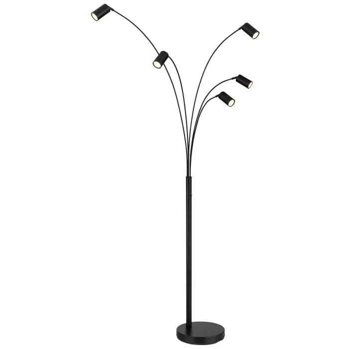 Lámparas Globo Lighting Robby Lámpara de pie Negro, 5 luces
