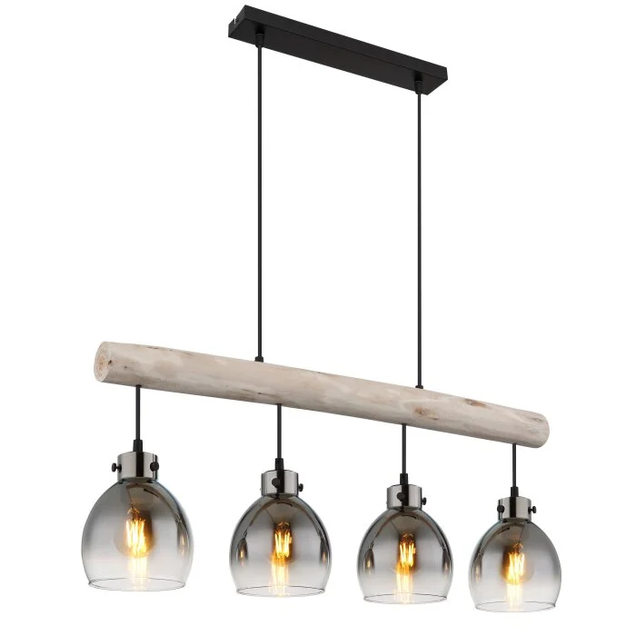 Lámparas Globo Lighting Ryan Lámparas suspendidas Crudo, Negro, 4 luces