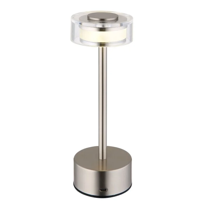 Lámparas Globo Lighting Shira Lámparas de mesa LED Níquel-mate, 1 luz