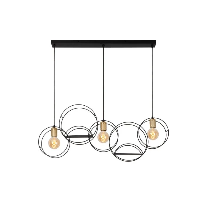 Lámparas Lucide CIRCLE Lámparas colgantes Negro, 3 luces