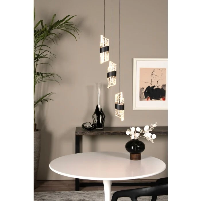 Lámparas Lucide KLIGANDE Lámparas colgantes LED Negro, 3 luces