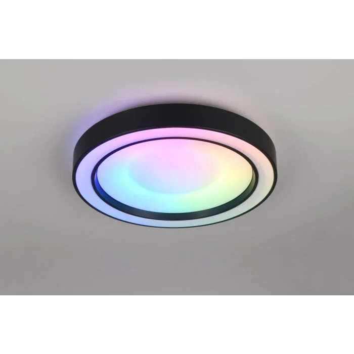 Lámparas Reality Arco Plafones LED Negro, 1 luz, Mando a distancia, Cambia de color