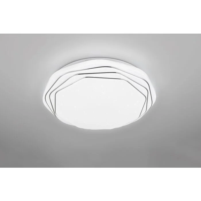 Lámparas Reality Dizzy Plafones LED Blanca, 1 luz, Mando a distancia
