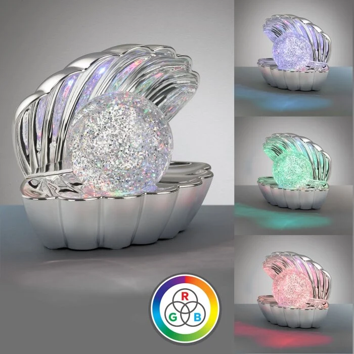 Lámparas Reality Shelly Lámparas de mesa LED Cromo, 1 luz, Cambia de color