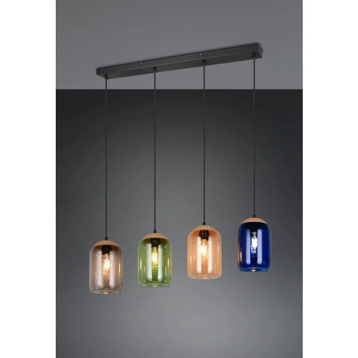 Lámparas Trio Cork Lámparas colgantes Negro, 4 luces