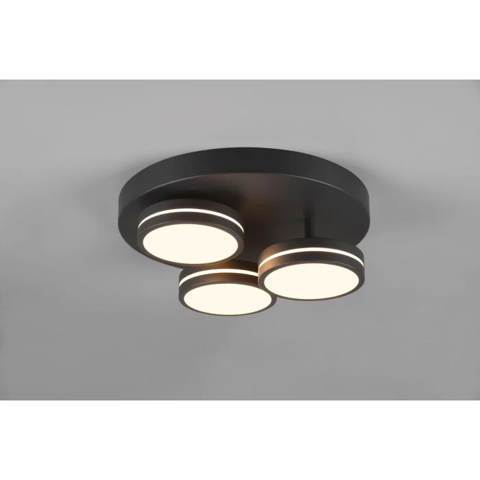 Lámparas Trio Franklin Plafones LED Antracita, 3 luces