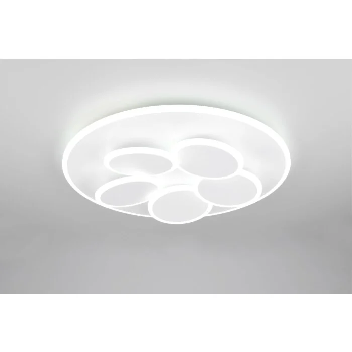 Lámparas Trio Mandala Plafones LED Blanca, 1 luz, Mando a distancia