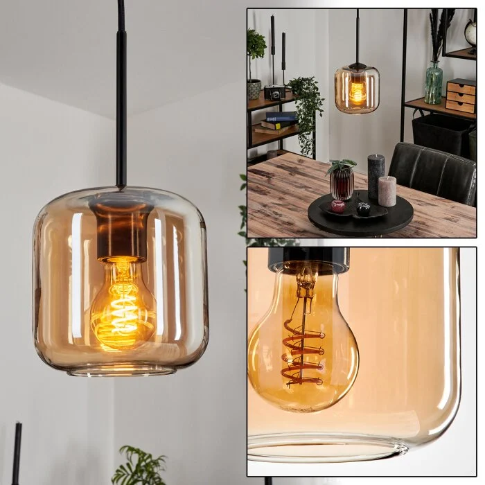 Lauden Lámpara Colgante Cristal 15 cm Colores ámbar, 1 luz