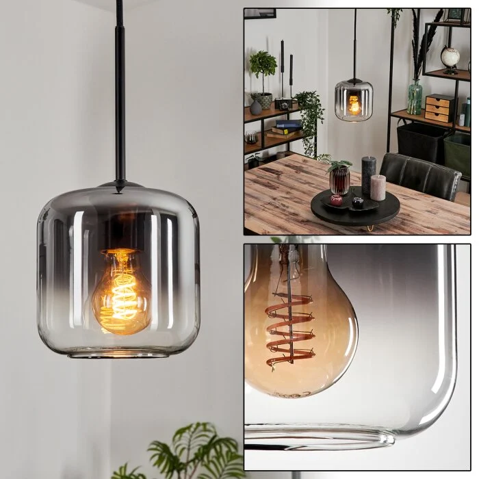 Lauden Lámpara Colgante Cristal 15 cm Transparente, Ahumado, 1 luz