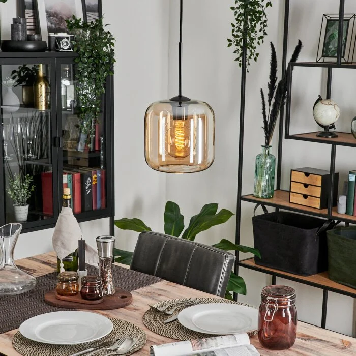 Lauden Lámpara Colgante Cristal 20cm Colores ámbar, 1 luz