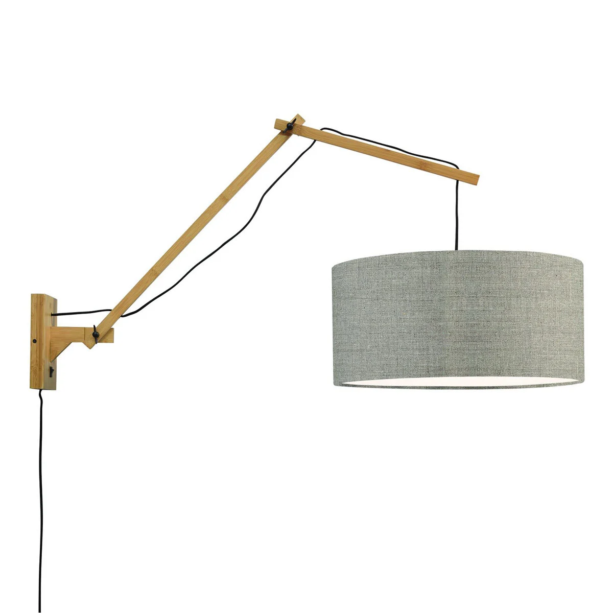 Lámpara de pared gris plomo doble articulación ancha GOOD & MOJO Andes