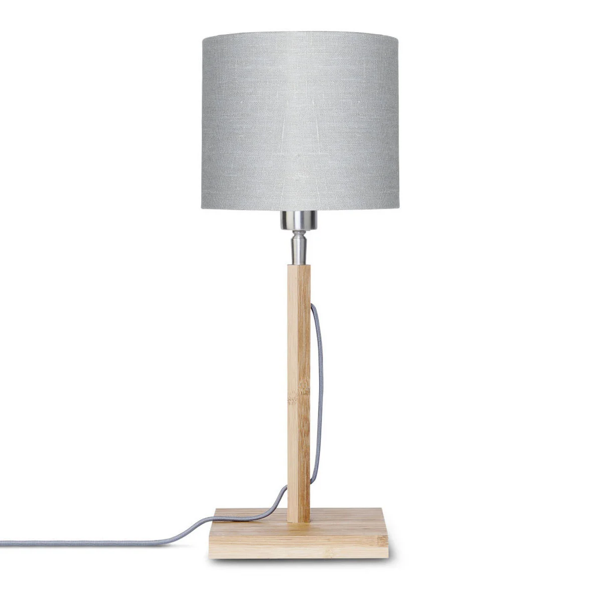 Lámpara de mesa escandinava gris de lino_bambú GOOD & MOJO Fuji