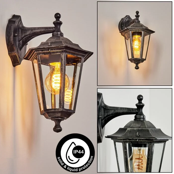 Loria Aplique para exterior Gris, Negro, Plata, 1 luz