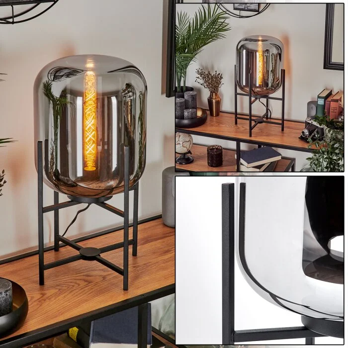 Manzano Lámpara de mesa Cromo, Ahumado, 1 luz