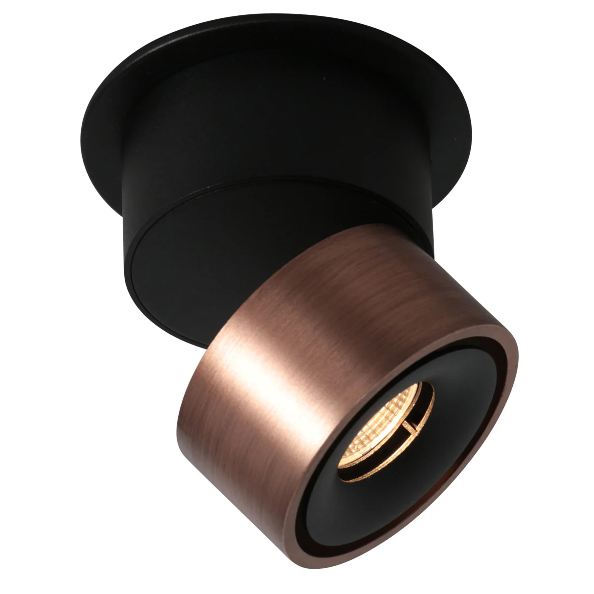 Foco de superficie orientable y basculante negro con reflector de bronce Mexlite Fez