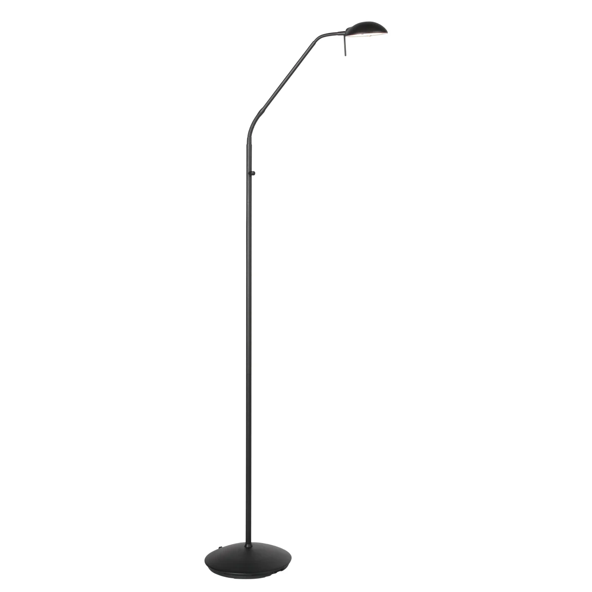 Lámpara de pie negra con brazo flexible y LED regulable Mexlite Curtis
