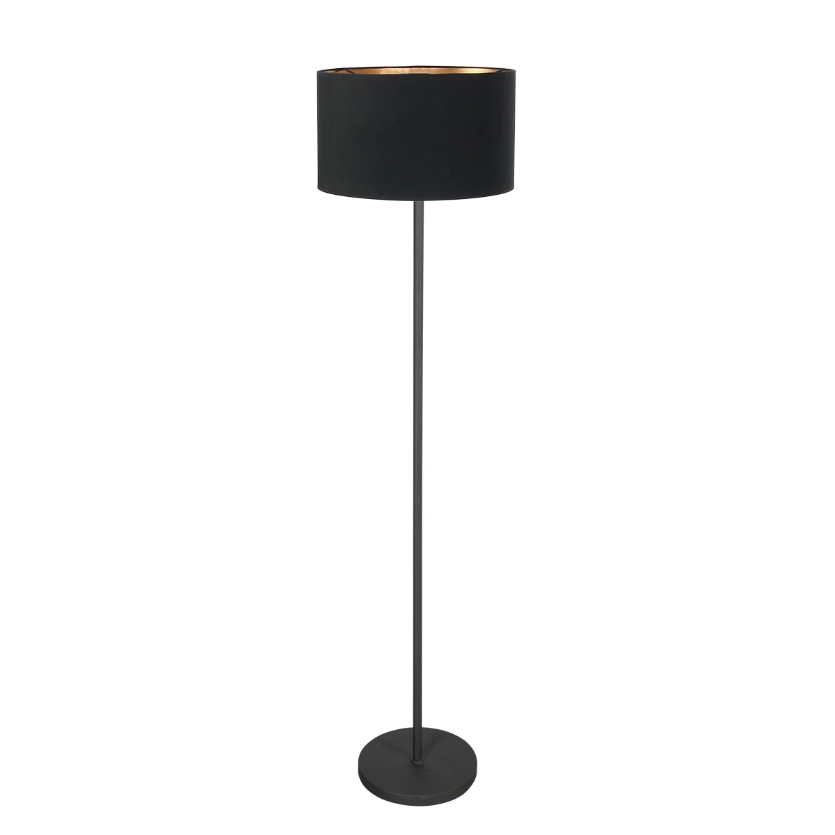 Lámpara de pie pantalla y base negra Mexlite Noor