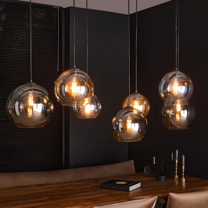 Multi Lámpara pendular Antracita, 7 luces