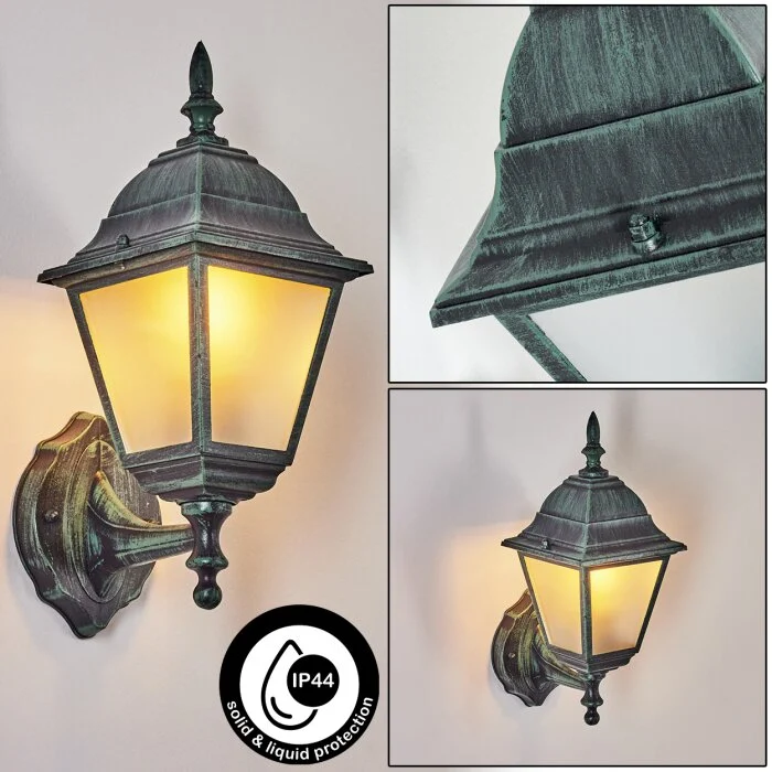 Naofe Aplique para exterior Verde, Negro, 1 luz