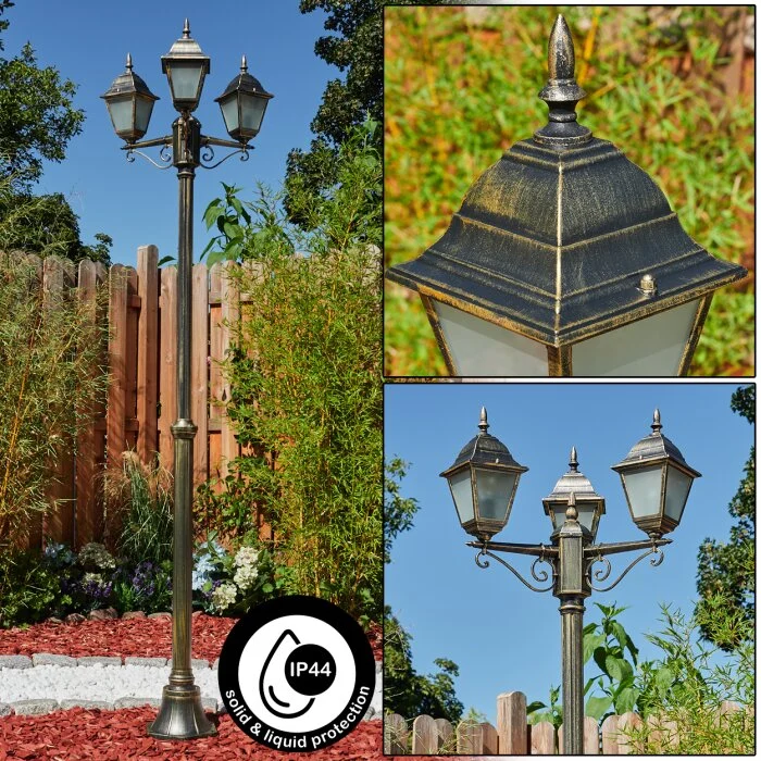 Naofe Candelabro dorado, Negro, 3 luces