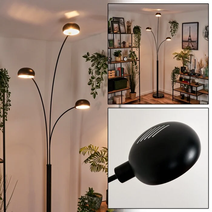 Nikkala Lámpara de Pie Negro, 3 luces