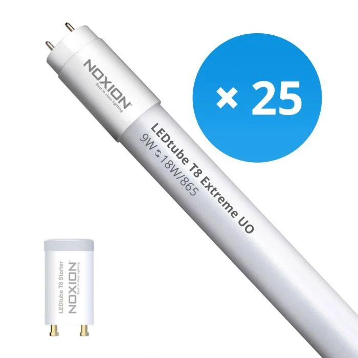 Multipack 25x Noxion Tubo LED T8 Avant Extreme (EM/Mains) Ultra Output 9W 1350lm - 865 Luz de Día | 60cm - Reemplazo 18W