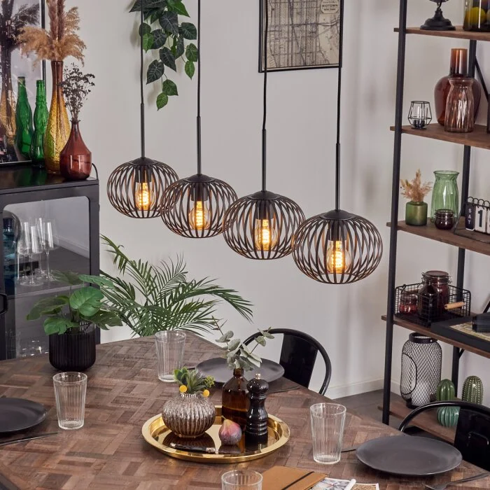 Oravi Lámparas colgantes Negro, 4 luces
