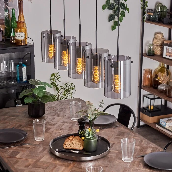 Parane Lámpara Colgante - Cristal Ahumado, 5 luces